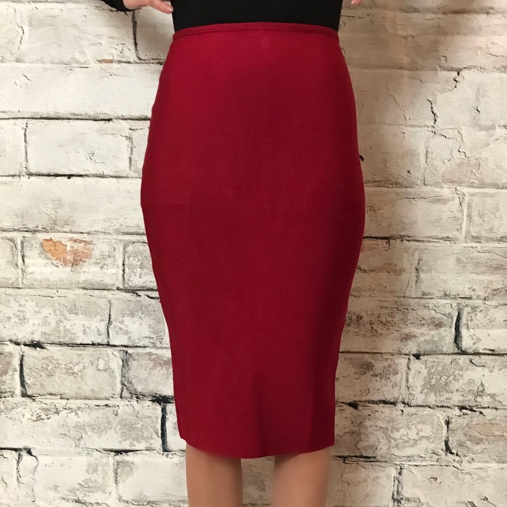 Red pencil skirt